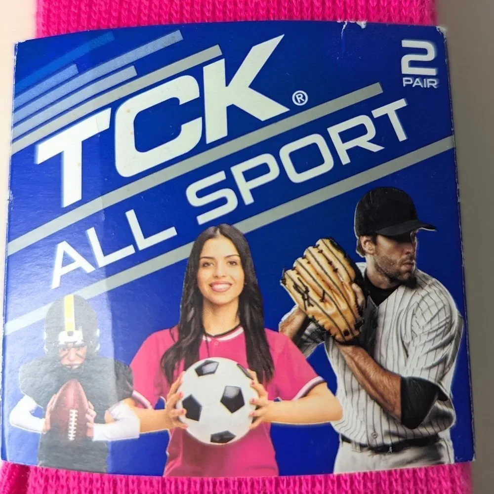 TCK 2 Pack All Sport Neon Pink Knee High Moisture Wicking Socks M 9-12 W 10-13